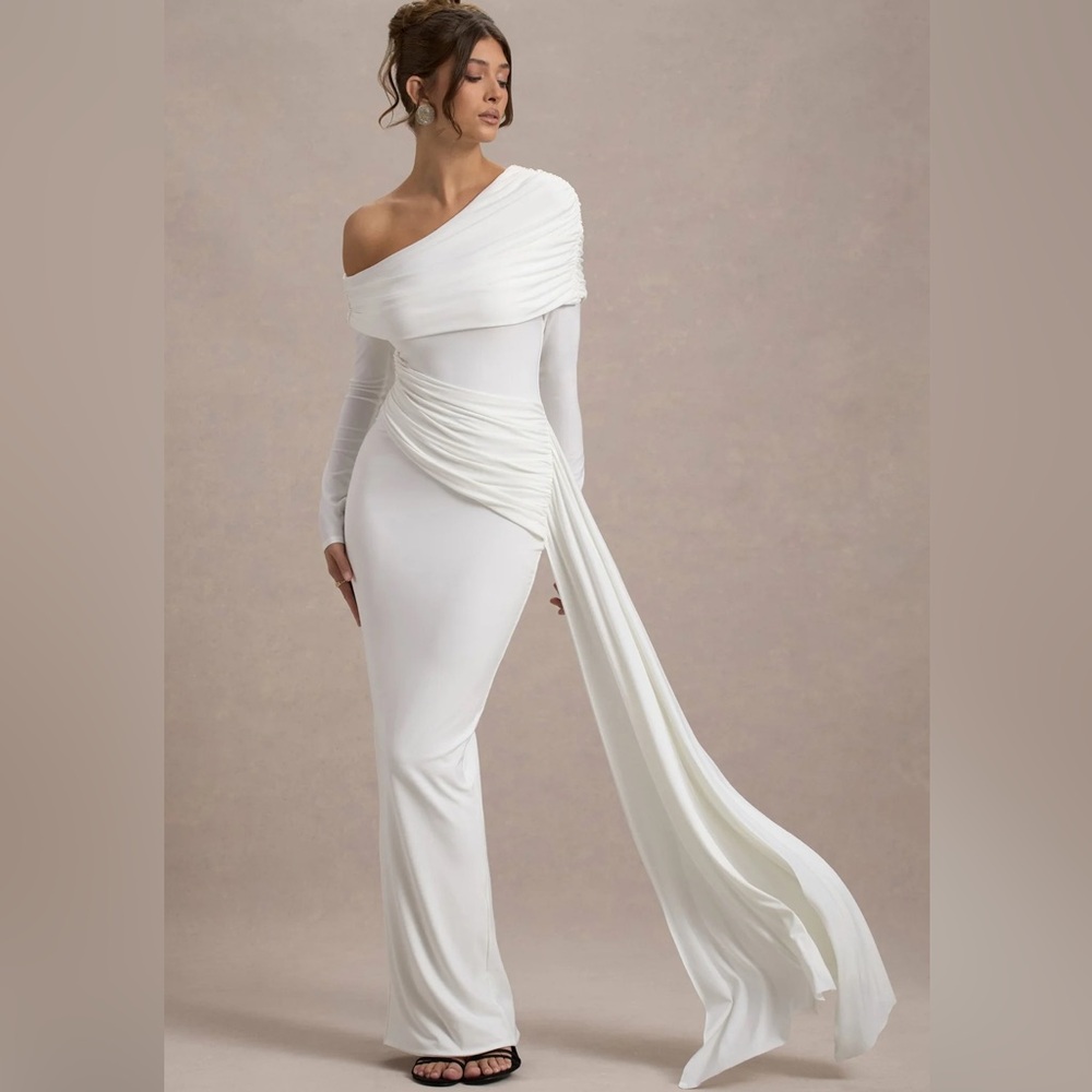 Elegant Off-Shoulder White Dress